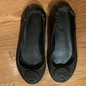 Black Tory Burch Minnie Travel Flats
